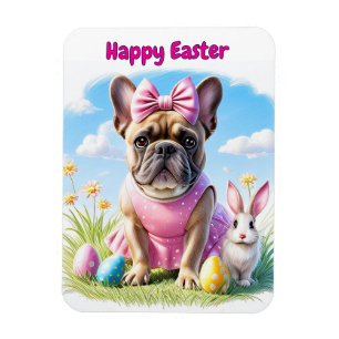Magnet Flexible Bouledogue français Joyeuses Pâques French Bulldog