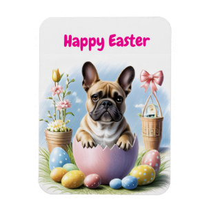 Magnet Flexible Bouledogue français Joyeuses Pâques French Bulldog