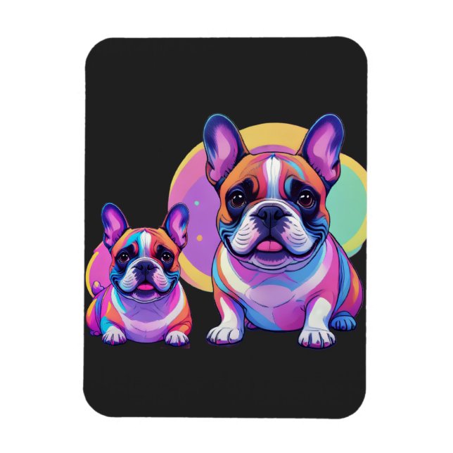 Magnet Flexible Bouledogue français Pop Art (Vertical)