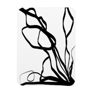 Magnet Flexible Bouquet Blanc : Abstrait blanc & noir