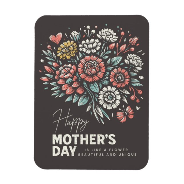Magnet Flexible Bouquet de fleurs pour la fête des mères (Vertical)