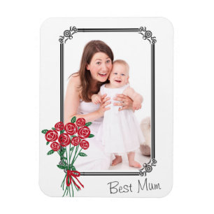 Magnet Flexible Bouquet de la meilleure maman Rose