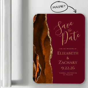 Magnet Flexible Bourgogne Agate Or Orange Brûlé Enregistrez la Dat