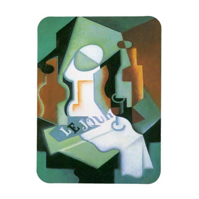 Magnet Flexible Bouteille et Compotier par Juan Gris, Cubisme Vint (Vertical)