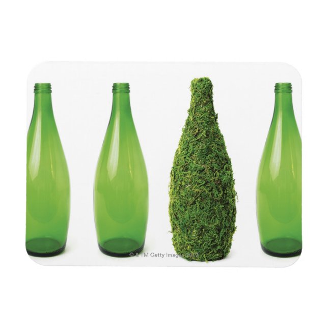 Magnet Flexible Bouteilles en verre vert montrant le recyclage et (Horizontal)