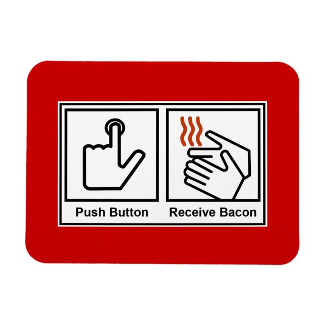 Magnet Flexible Bouton Push, Bacon de réception (Horizontal)