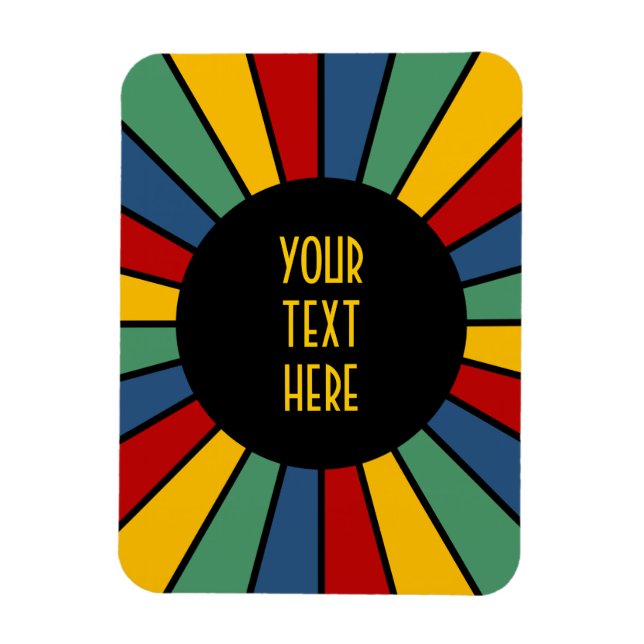 Magnet Flexible BOUTON RAYS I + votre photo, texte, monogramme (Vertical)