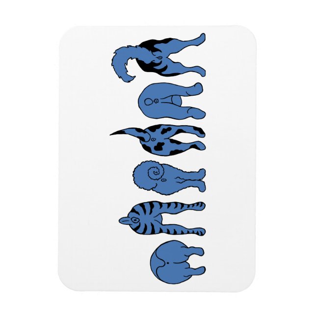 Magnet Flexible Boutons de chien bleu (Vertical)