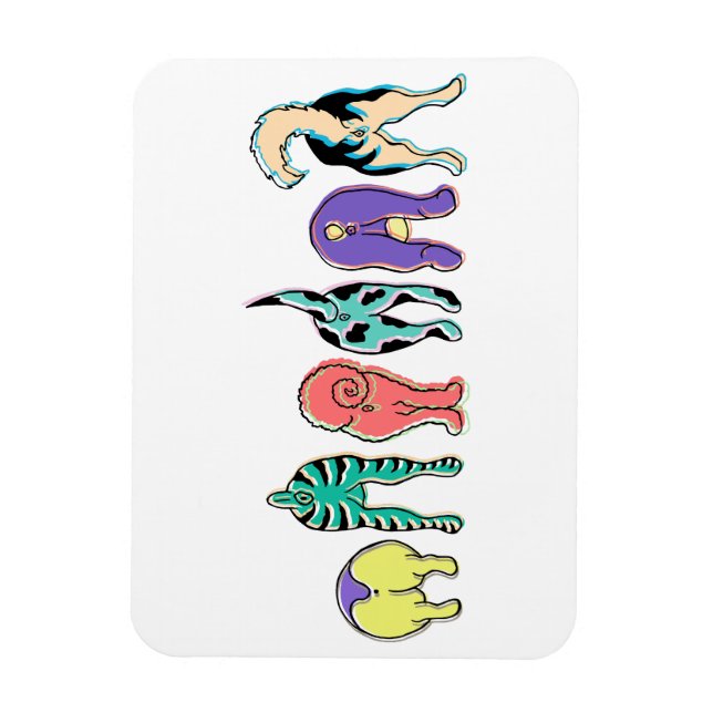 Magnet Flexible Boutons de chien colorés (Vertical)
