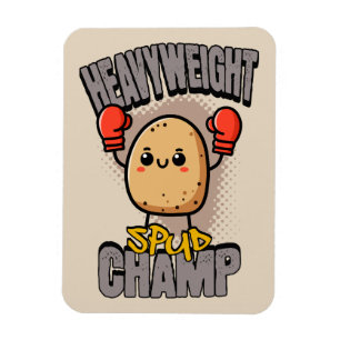 Magnet Flexible Boxeur de pomme de terre champion poids lourd Spud