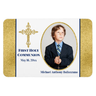 Magnet Flexible Boys Gold White Marine Holy Communion