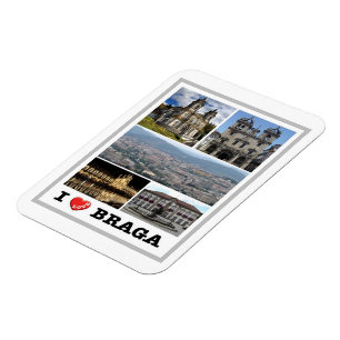 Magnet Flexible Braga - I Love - Portugal -