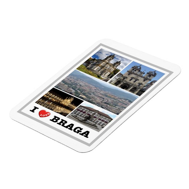 Magnet Flexible Braga - I Love - Portugal - (Côté Gauche)