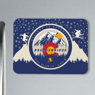Magnet Flexible Breckenridge Colorado Drapeau Montagne Ski Souveni