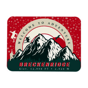 Magnet Flexible Breckenridge Colorado Drapeau Montagne Ski Souveni