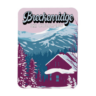 Magnet Flexible Breckenridge Colorado Winter Art Vintage