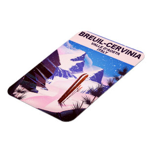 Magnet Flexible Breuil-Cervinia,Valle d'Aoste, Italie,affiche de s
