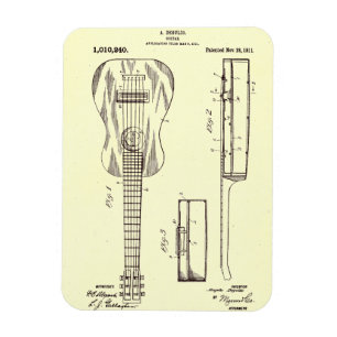 Magnet Flexible Brevet de guitare acoustique vintage 1911