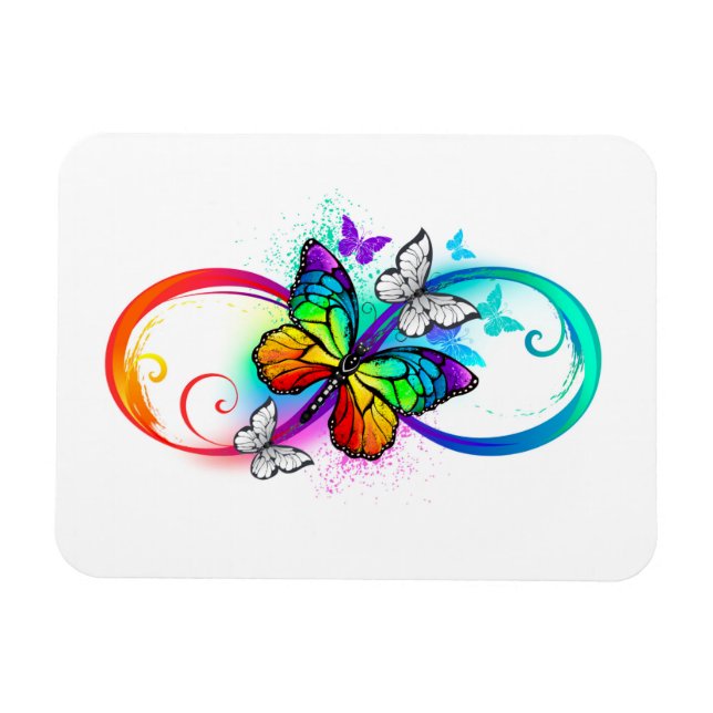 Magnet Flexible Bright infinity with rainbow butterfly (Horizontal)