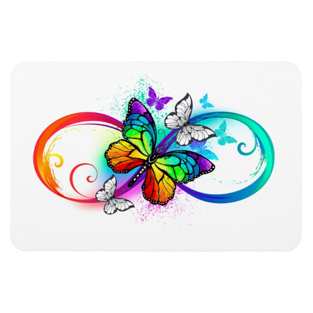 Magnet Flexible Bright infinity with rainbow butterfly (Horizontal)