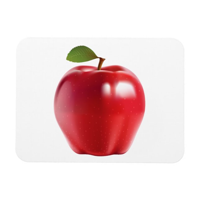 Magnet Flexible Bright Red Juicy Delicious Apple (Horizontal)