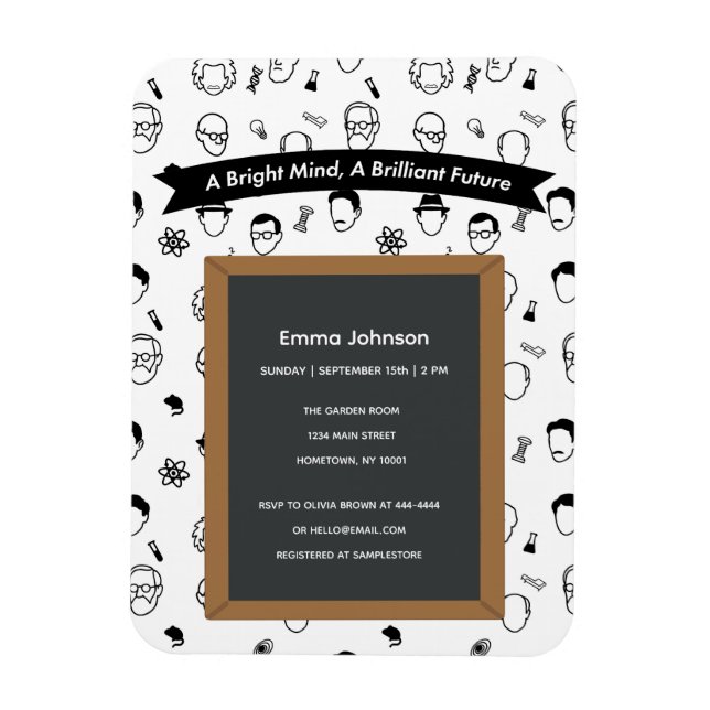 Magnet Flexible Brillant esprit brillant futur Editable Invitation (Vertical)