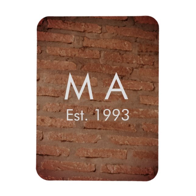 Magnet Flexible Brique de pierre rustique marron ajouter nom lettr (Vertical)