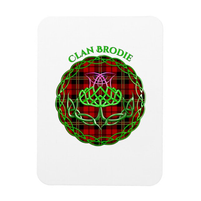 Magnet Flexible Brodie Scottish Tartan Celtic Thistle (Vertical)