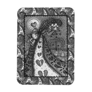 MAGNET FLEXIBLE BROKEN HEARDISE WEEPING VALENTINE, CEMETERY GOTH