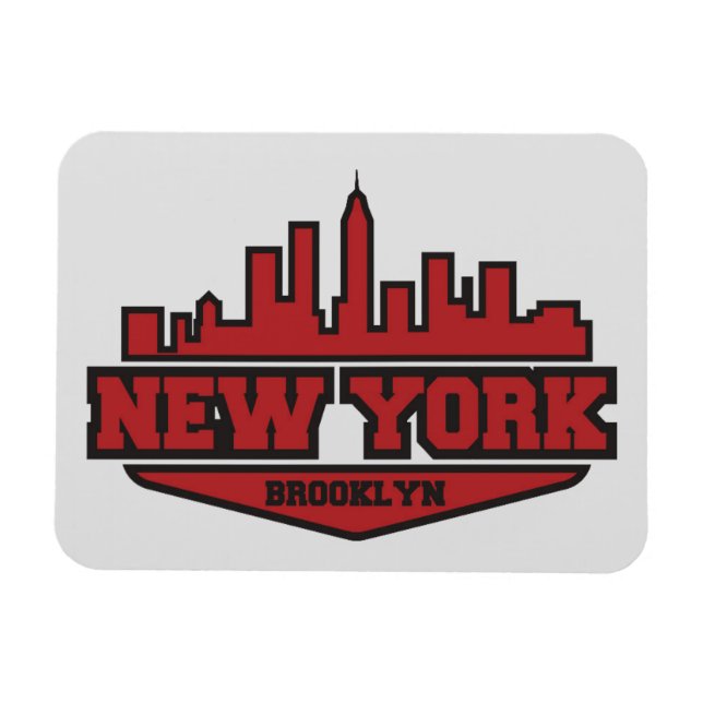 Magnet Flexible Brooklyn New York | Script de style de bloc (Horizontal)