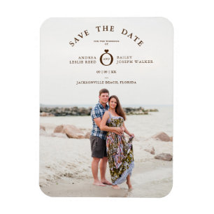 Magnet Flexible Brown minimaliste simple Mariage photo personnalis