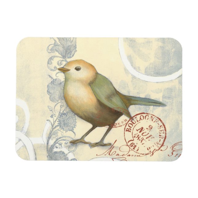 Magnet Flexible Bruant jaune et vert sur Arrière - plan Vintage (Horizontal)