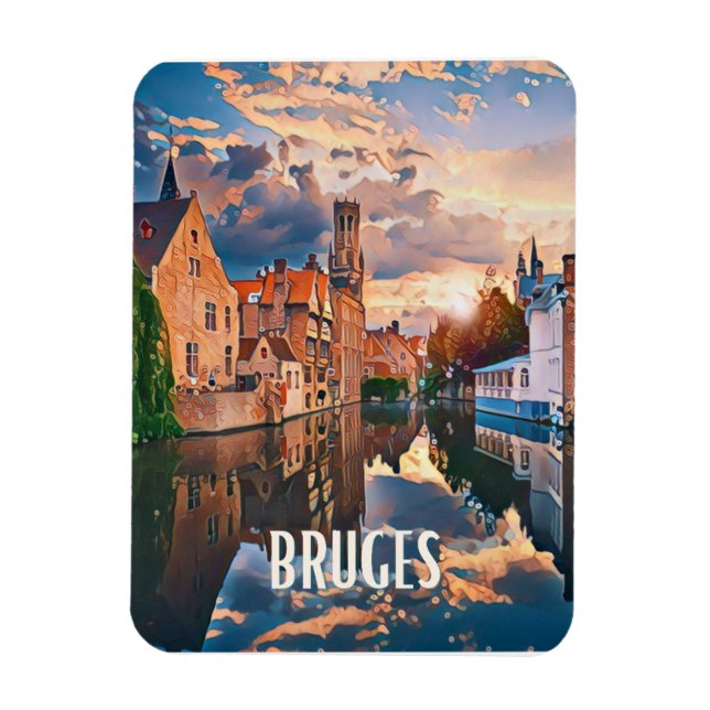 Magnet Flexible Bruges Belgique Photo Vintage (Vertical)