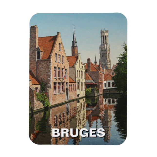Magnet Flexible Bruges Belgique Travel Souvenir Vintage (Vertical)