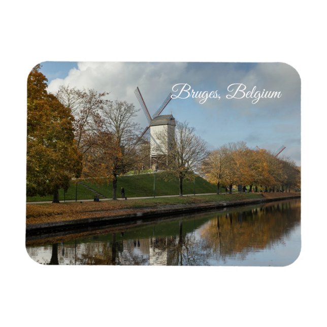 Magnet Flexible Bruges Windmills Autumn Reflections  (Horizontal)