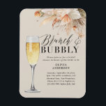 Magnet Flexible brunch et bulle Bridal douche pampas herbe Invit<br><div class="desc">Pampas botanique herbe séchée botanique moderne rustique terre cuite naturelle script d'été élégant design de douche de mariée</div>