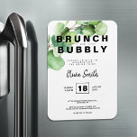 Magnet Flexible Brunch rustique et Fête des mariées Bubbly<br><div class="desc">Ajoutez une touche d'élégance à votre douche nuptiale avec nos magnets d'eucalyptus rustiques. Commandez maintenant et commencez à créer l'événement de votre rêve. Conçus dans un style moderne et élégant, ces magnets présentent une délicate végétation d'eucalyptus, créant une esthétique inspirée du bois, parfaite pour toute célébration à thème rustique. Les...</div>