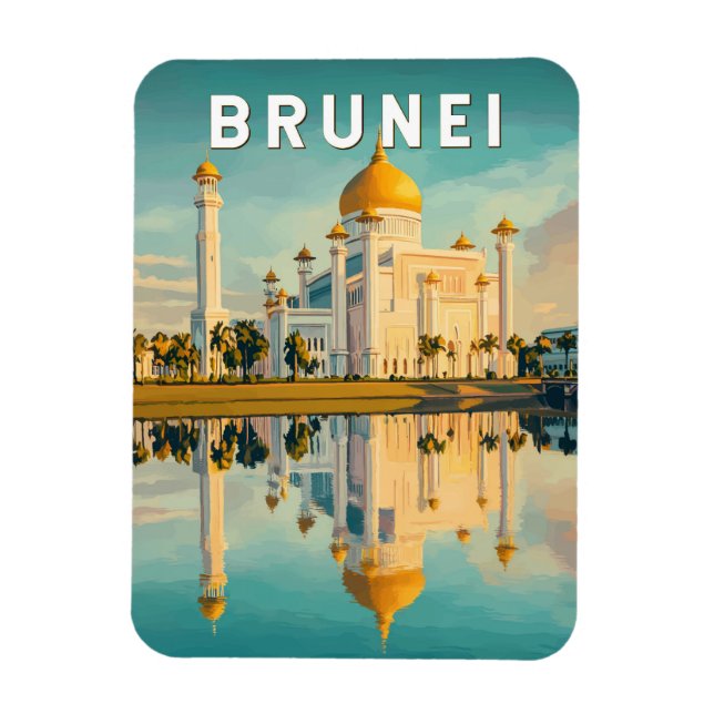 Magnet Flexible Brunei Illustration Voyage Art Vintage (Vertical)