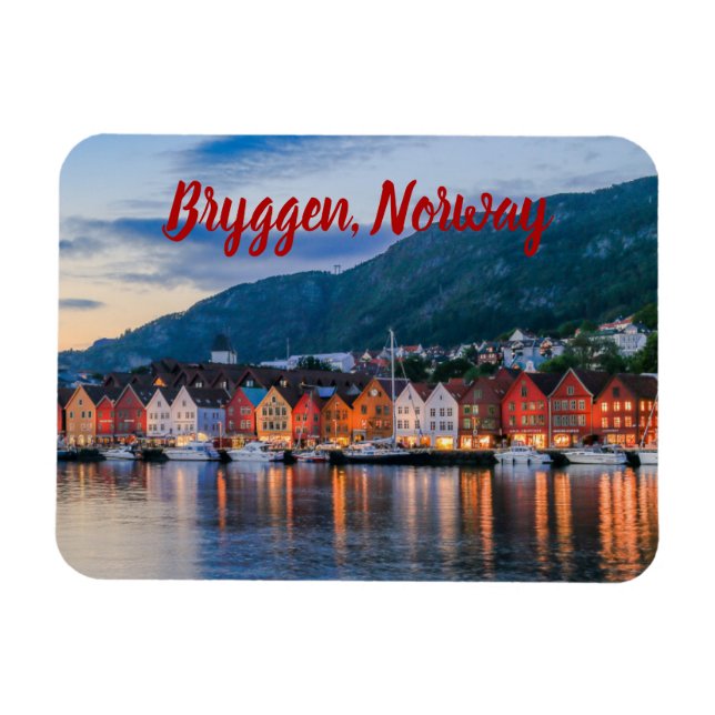 Magnet Flexible Bryggen Bergen Norway stylized (Horizontal)