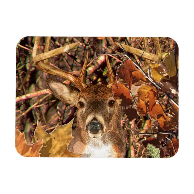Magnet Flexible Buck in Camo White Tail Deer (Horizontal)
