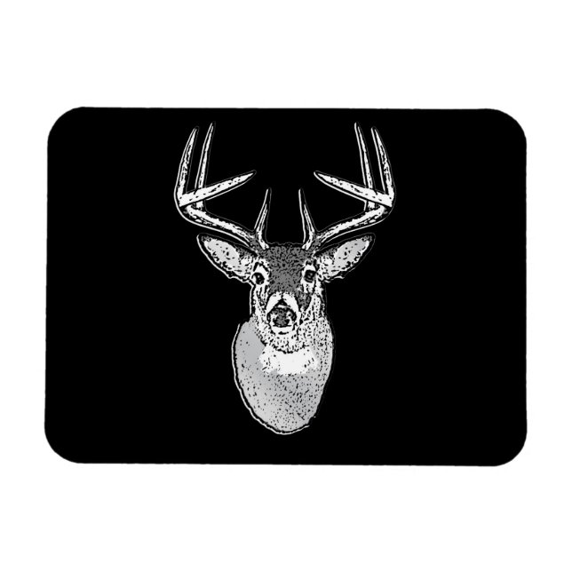 Magnet Flexible Buck sur noir design White Tail Deer (Horizontal)