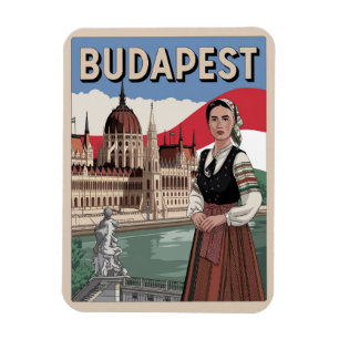 Magnet Flexible budapest hongrie vintage femme locale Cadeaux