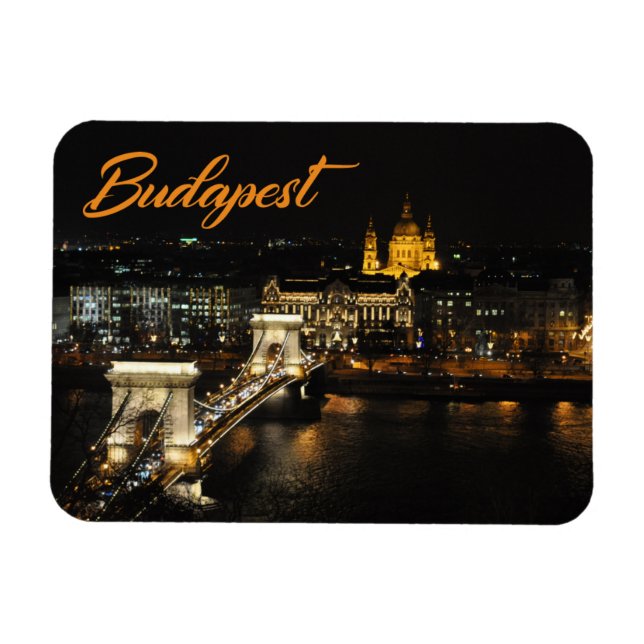 Magnet Flexible Budapest, The Chain Bridge from the Buda Castle (Horizontal)