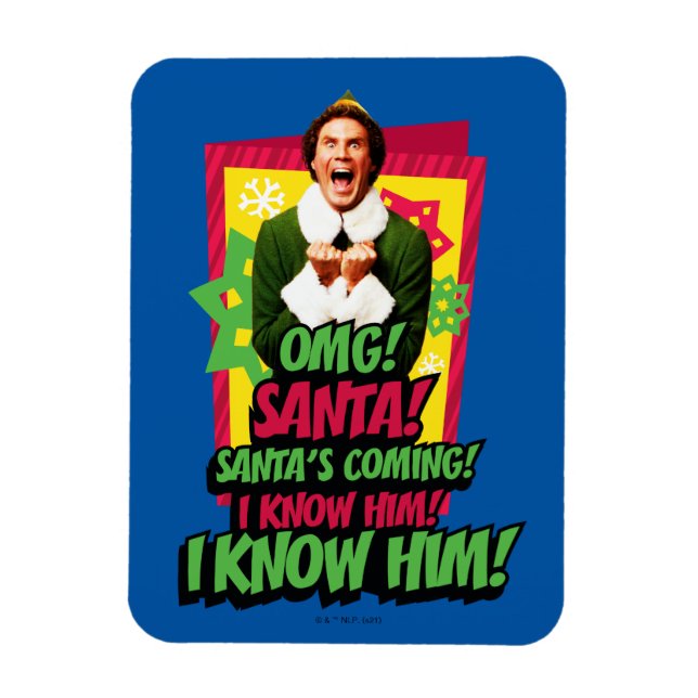 Magnet Flexible Buddy the Elf | OMG! Santa! (Vertical)