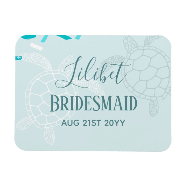 Magnet Flexible BUDGET Bridesmaid Fête de mariage cadeaux SEA TURT (Horizontal)