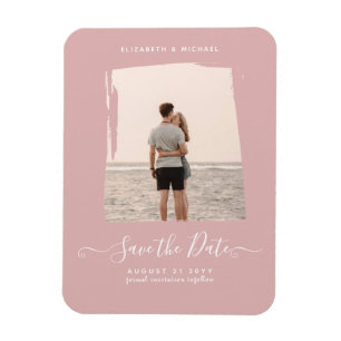 Magnet Flexible BUDGET Dusty Rose PHOTO Enregistrer la date Monoch