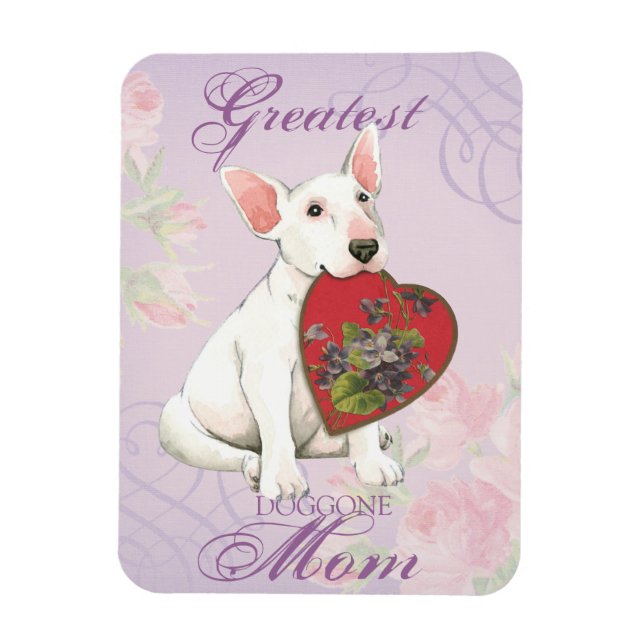 Magnet Flexible Bull Terrier Heart Maman (Vertical)