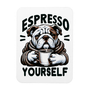 Magnet Flexible Bulldog au café expresso chaud - Café cosy
