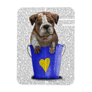 Magnet Flexible Bulldog Bucket Of Love Blue