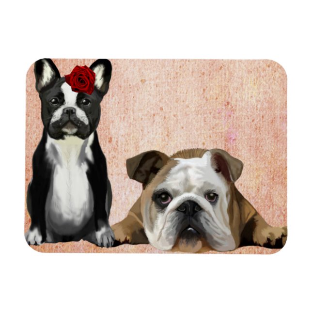 Magnet Flexible Bulldog français et Bulldog anglais (Horizontal)
